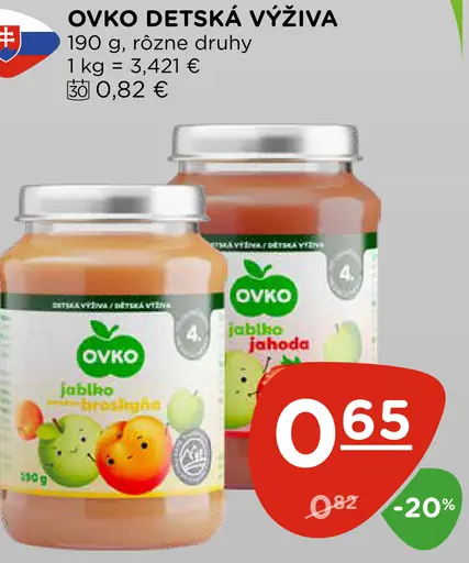 Ovko detská výživa jablko jahoda