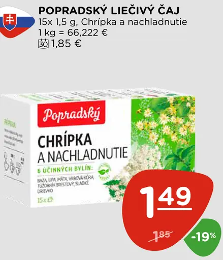 Popradský Chrípka a nachladnutie bylinný čaj