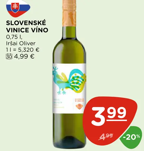 Slovenské Vinice víno Irsai Oliver