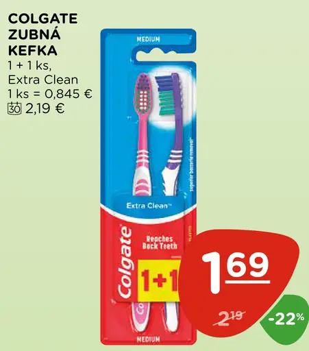Colgate zubná kefka Extra Clean 1+1