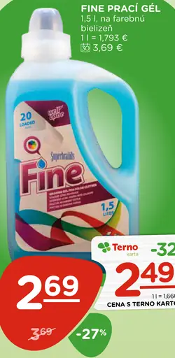 Fine prací gél na farebnú bielizeň