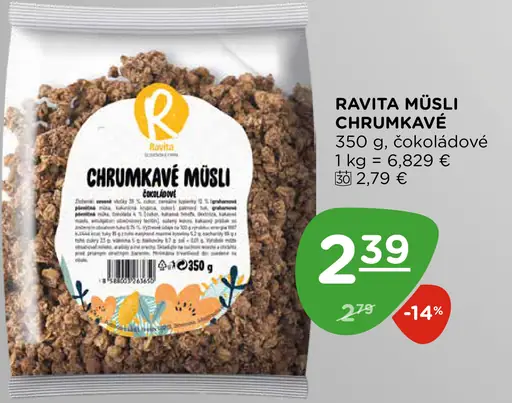 Ravita chrumkavé müsli čokoládové