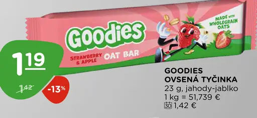 Goodies Ovsená tyčinka jahody a jablko