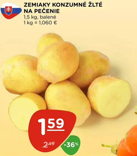 Zemiaky konzumné žlté na pečenie