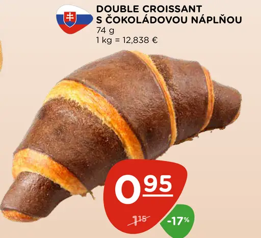 Double croissant s čokoládovou náplňou
