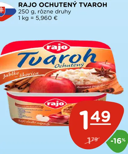 Rajo ochutený tvaroh rôzne druhy