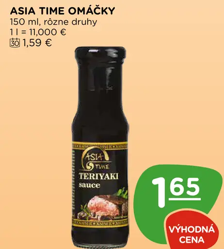 Asia Time omáčky Teriyaki a iné druhy