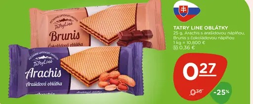 Tatry Line oblátky Brunis a Arachis