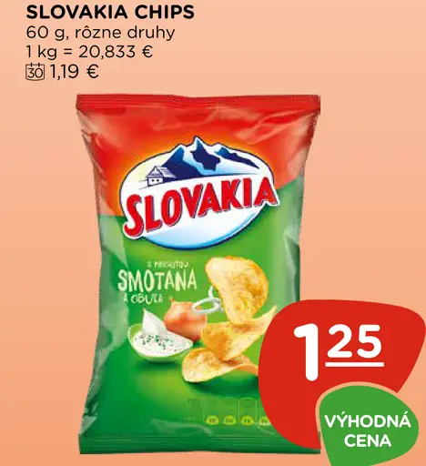 Slovakia Chips S príchuťou smotana a cibuľa