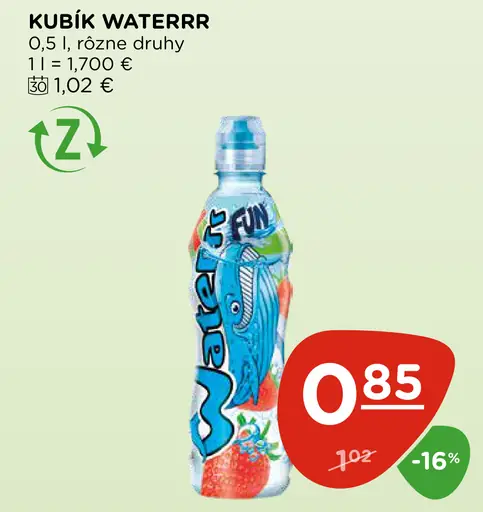 Kubík Waterrr ochutená voda