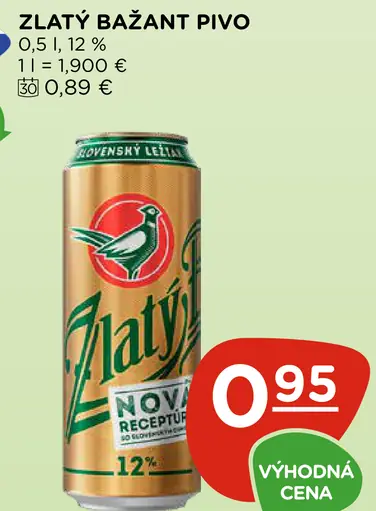 Zlatý Bažant Pivo plechovka