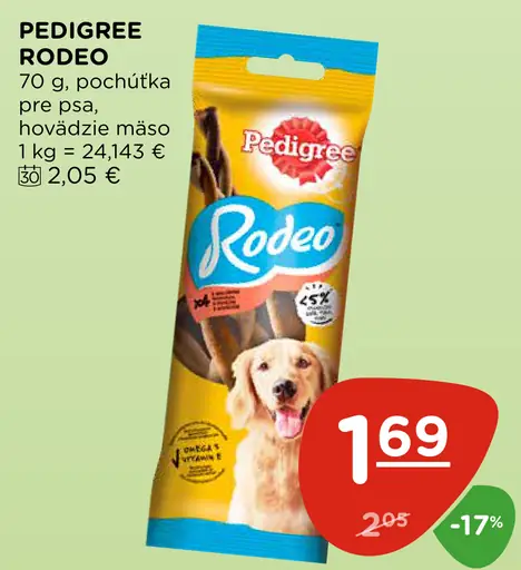Pedigree Rodeo pochúťka pre psa hovädzie mäso