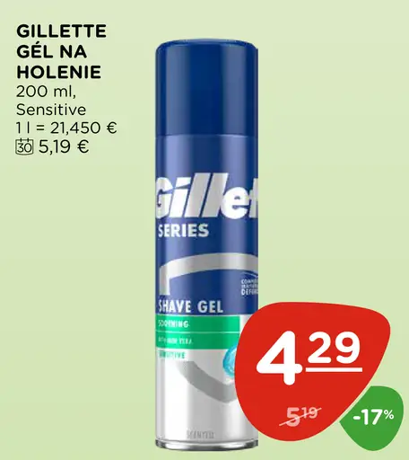 Gillette Gél na holenie Sensitive