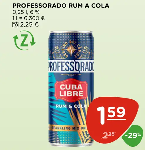 Professorado rum a cola plechovka