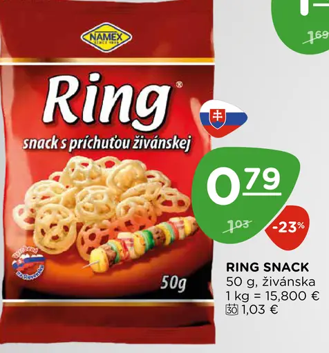 Namex Ring snack s príchuťou živaňskej