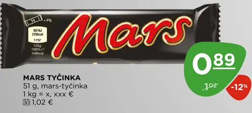 Mars čokoládová tyčinka