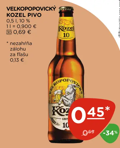 Velkopopovický Kozel pivo