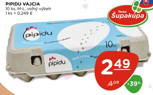 Pipidu vajcia z voľného výbehu M, L