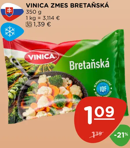 Vinica zmes Bretaňská mrazená zelenina