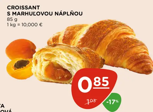 Croissant s marhuľovou náplňou