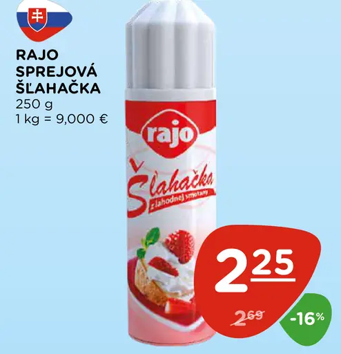 Rajo sprejová šľahačka