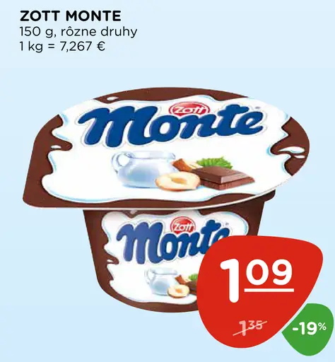 Zott Monte Maxi mliečny dezert