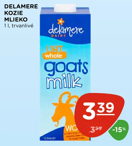 Delamere kozie mlieko trvanlivé