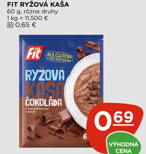 FIT Ryžová kaša Čokoláda