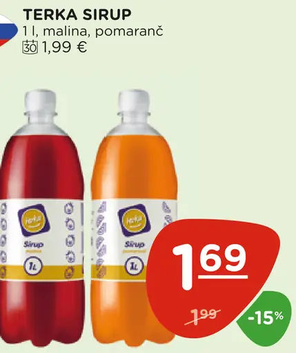 Terka sirup pomaranč, maliná