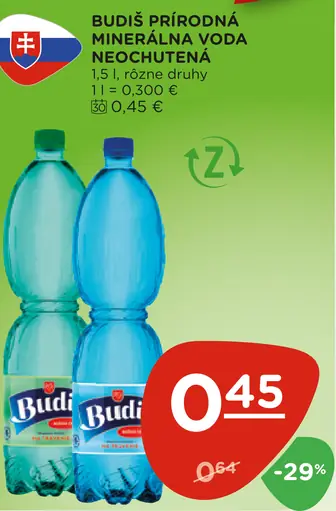 Budiš prírodná minerálna voda neochutená