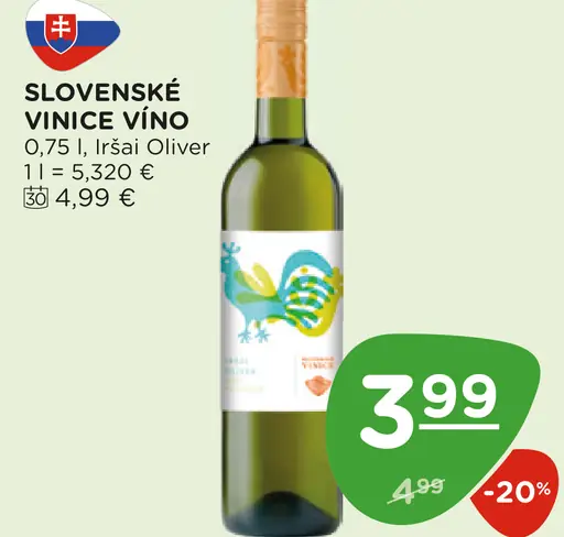 Slovenské Vinice víno Irsai Oliver