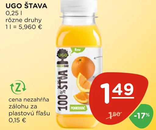 Ugo šťava rôzne druhy