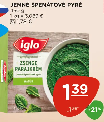 Iglo jemné špenátové pyré