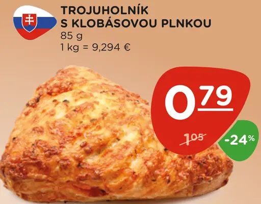 Trojuholník s klobásovou plnkou