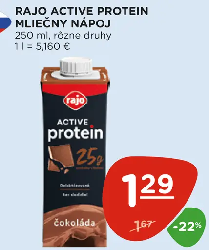 Rajo Active Protein Mliečny Nápoj