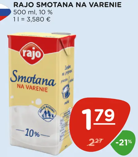 Rajo Smotana na varenie 10%