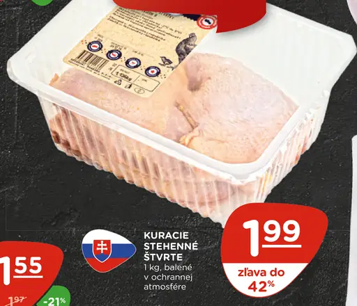 Kuracie stehnenné štvrte balené v ochrannej atmosfére