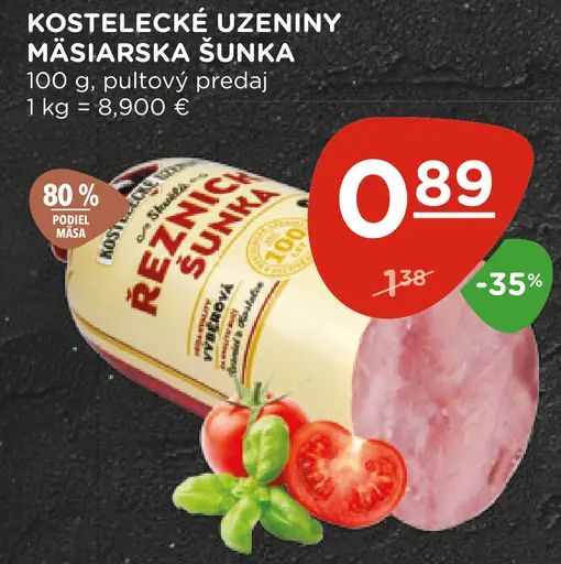 Kostelecké Uzeniny Mäsiarska šunka