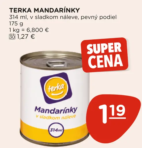 Terka mandarínky v sladkom náleve