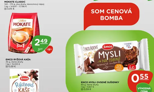 Emco Mysli na Zdraví Ovsené sušienky s kúskami čokolády