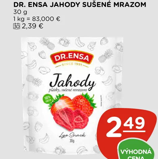 Dr. Ensa jahody sušené mrazom lyofilizované jahody