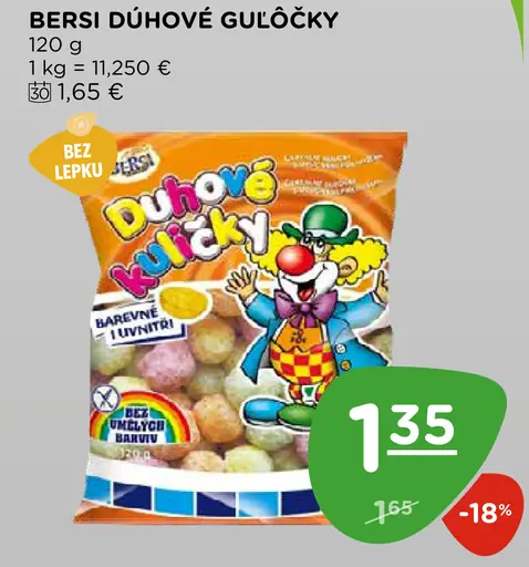 Bersi dúhové guľôčky kukuričný snack