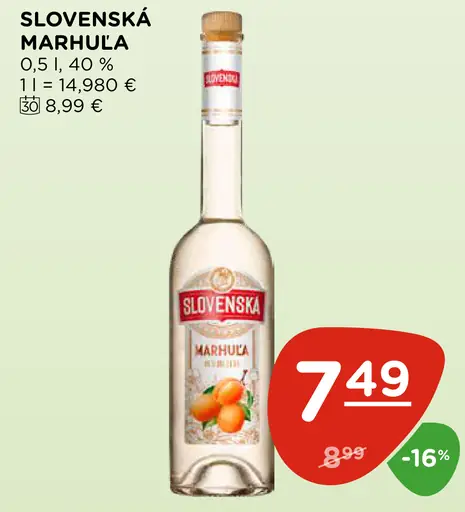 Slovenská Marhuľa ovocný liehový nápoj