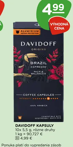 Davidoff Brazil Origins kávové kapsuly