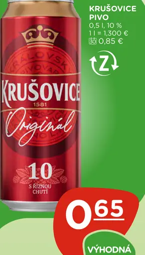 Krušovice Pivo plechovka