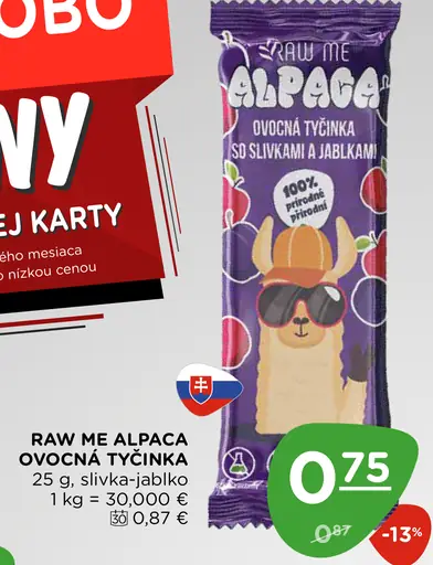 Raw Me Alpaca Ovocná tyčinka