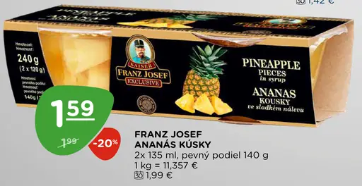 Franz Josef ananás kúsky v náleve