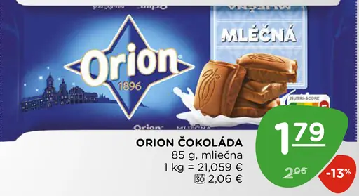 Orion čokoláda mliečna