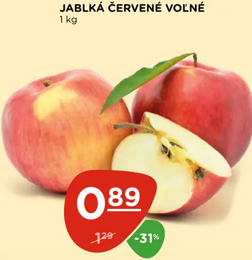 Jablká červené voľné