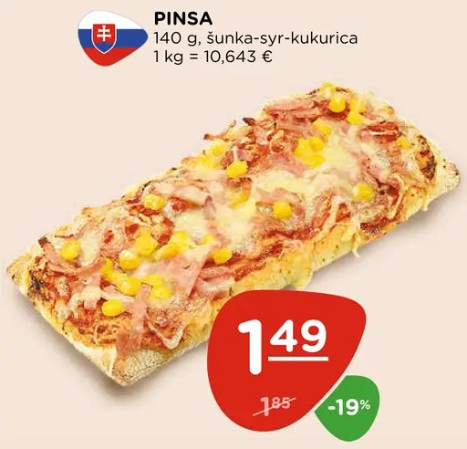 Pinsa šunka-syr-kukurica